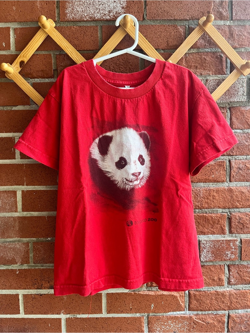 Vintage Kids Toronto Zoo Red Tee with Panda Graphic